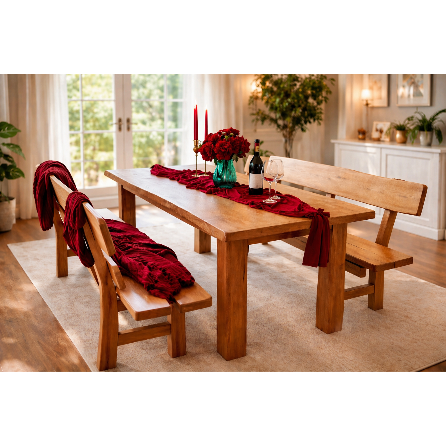 Regalis Dining Set – Heritage Oak Collection 95 × 210