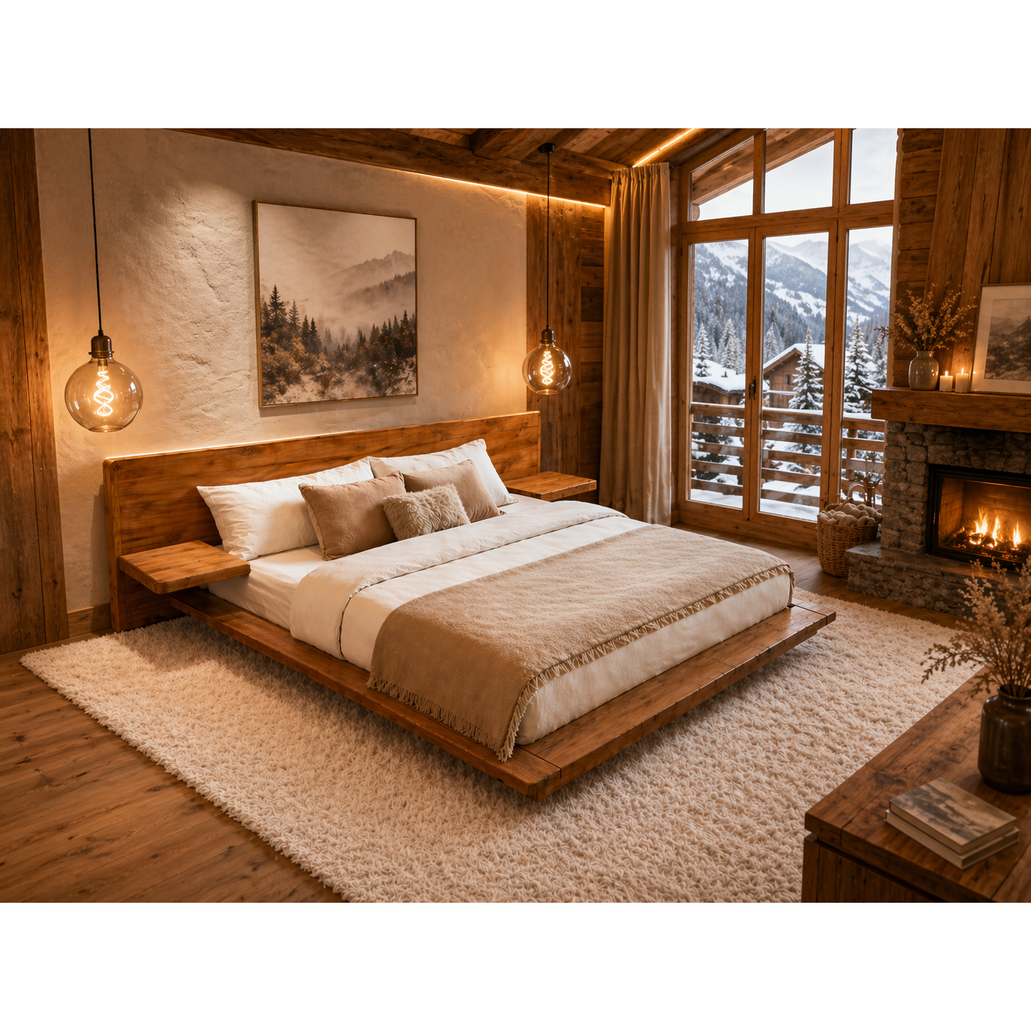 Solid Wood Bed – Regalis Heritage Oak Collection, 160 × 200